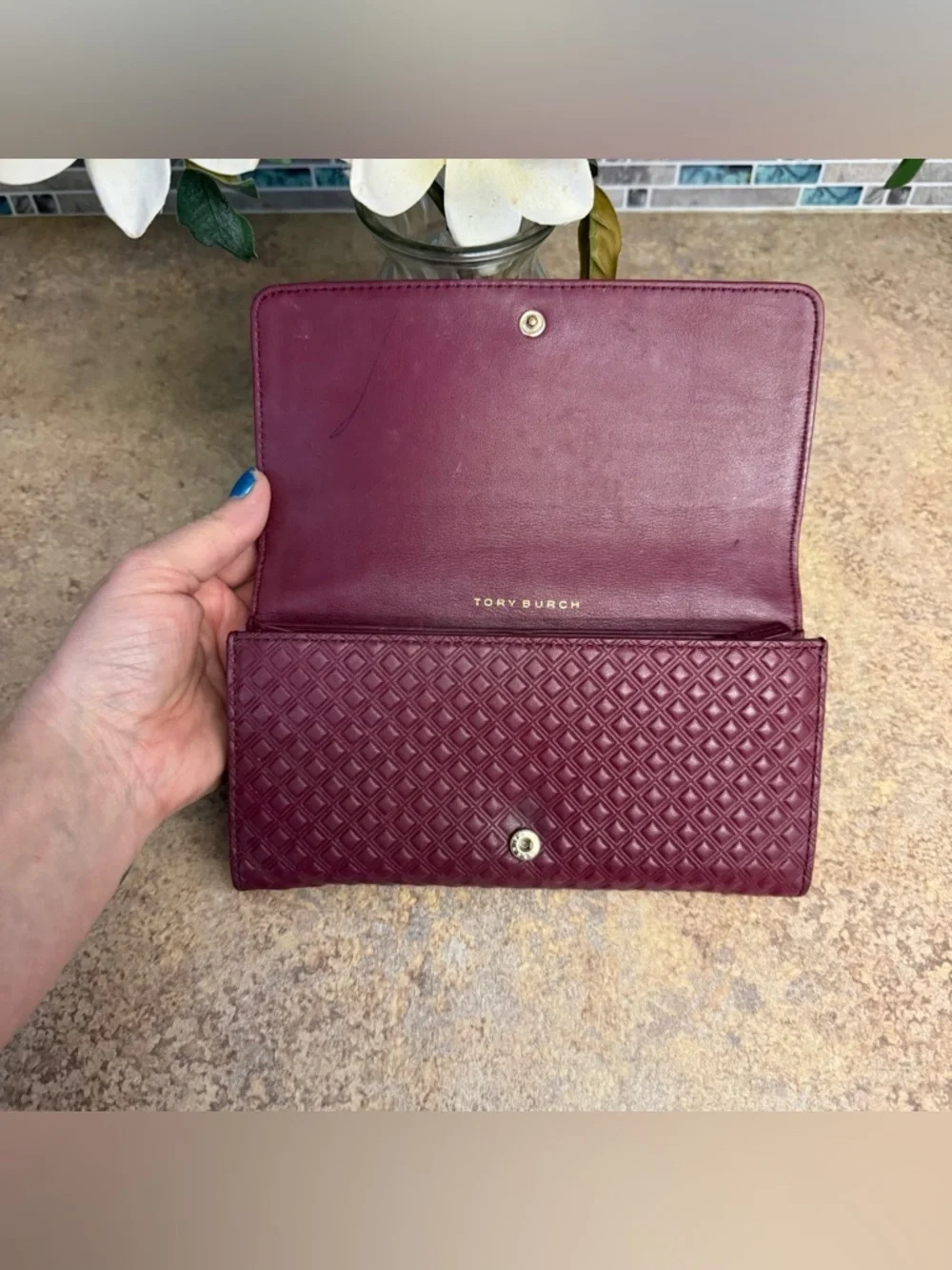 Tory Burch burgundy wallet